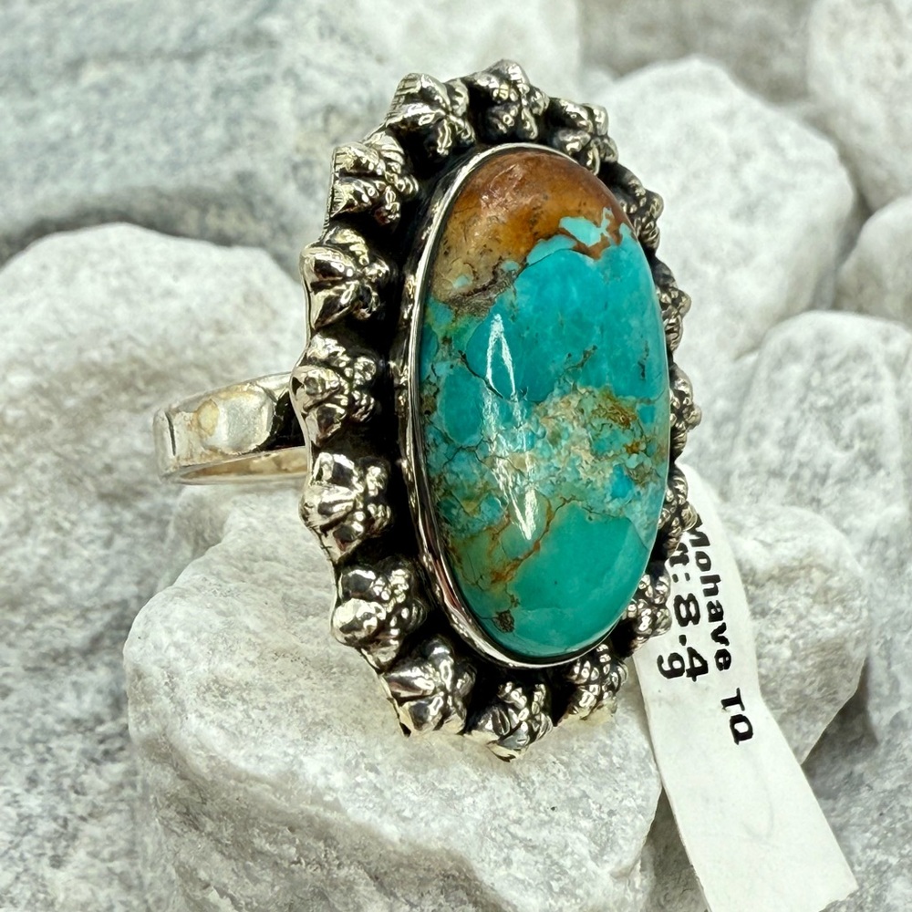 NWT Sterling Silver Mojave Turquoise Statement Ring Size 9 – 8.4g - Picture 6 of 16